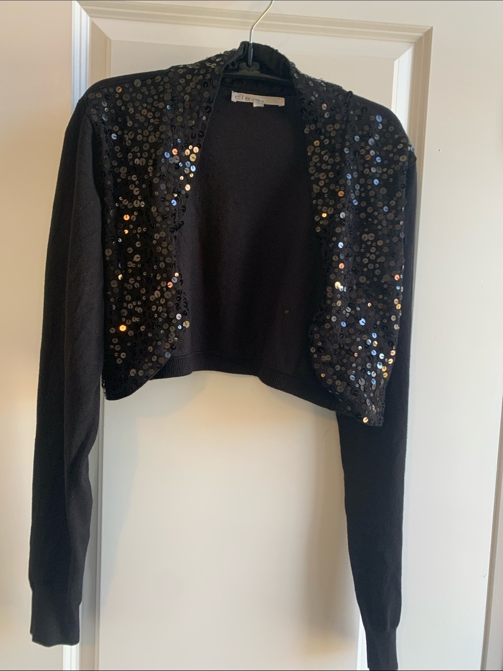 cleo Black Sequin Cropped Bolero Shrug